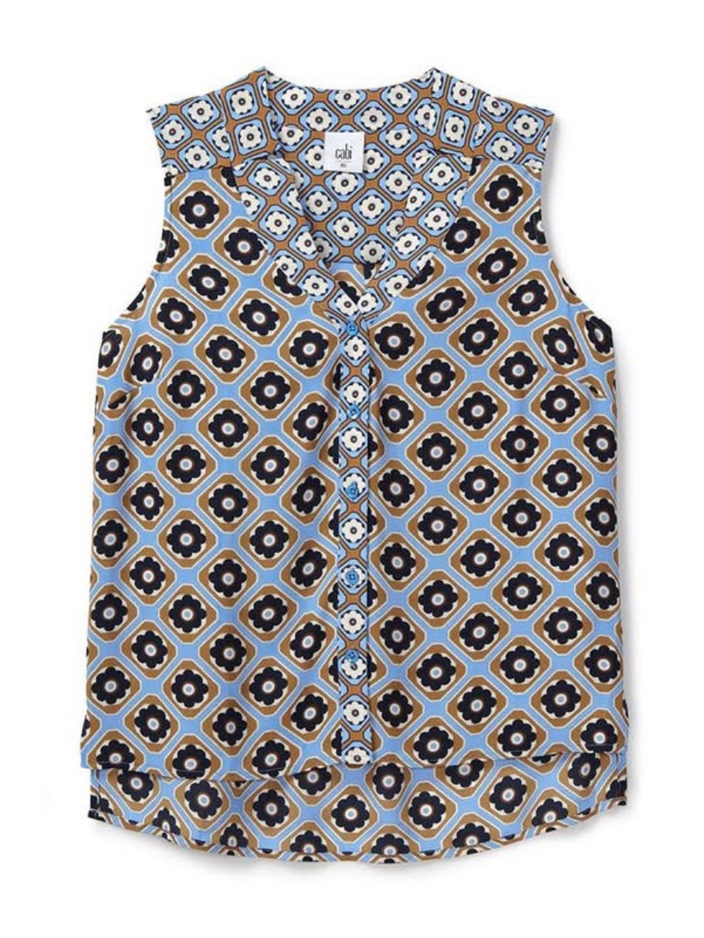 CAbi Sleeveless Two Time Print Sleeveless blouse medium